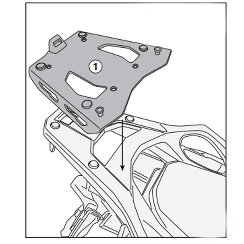 SRA1196 : Aluminium Topcase-Halterung Givi Honda NT1100